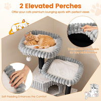 Large Multi-Level Cat Tree, 156 cm Tall Cat Tower w/ 2 Condos