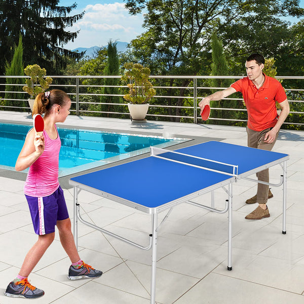 Portable Folding Table Tennis Table with 2 Paddles and Balls for Outdoor/Indoor Use