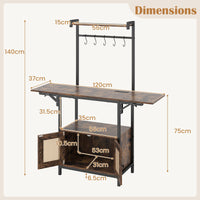 Giantex Bakers Rack Microwave Stand Drop Leaf