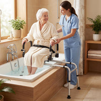 Sliding Shower Chair with Backrest, Duty Non-Slip Tub Transfer Bench w/Swivel Seat