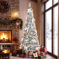 180cm Pre-Lit Pop Up Christmas Tree w/ 140 Warm White LED Lights