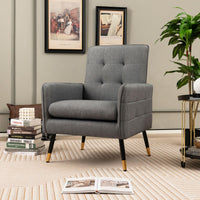 Giantex Linen Fabric Accent Chair, Modern Single Sofa Chair