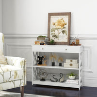 Console Table with Drawer and 2 Shelves for Living Room Entryway