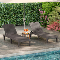 Chaise Lounge Chairs Set of 2 with 4-Position Adjustable Backrests
