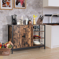 iantex Industrial Kitchen Buffet Cabinet, Multipurpose Console Table w/2-Door Cabinet, Adjustable Inside Shelf