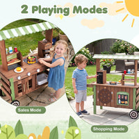 Pretend Play Market Food Cart with Ovens and Shelves for Boys and Girls