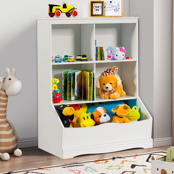 Toy Box Storage Organizer, 3-Tier Toy Storage Shelf Kids Toy Cabinet, Kids Bookshelf Display Bookcase