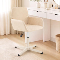 Giantex Vanity Chair with Back, 360° Swivel Armchair w/Adjustable Height