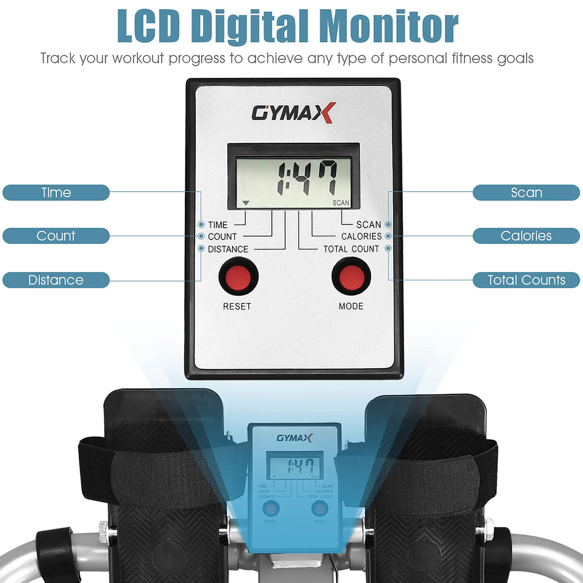 Total Motion Rowing Machine Rower with LCD Monitor