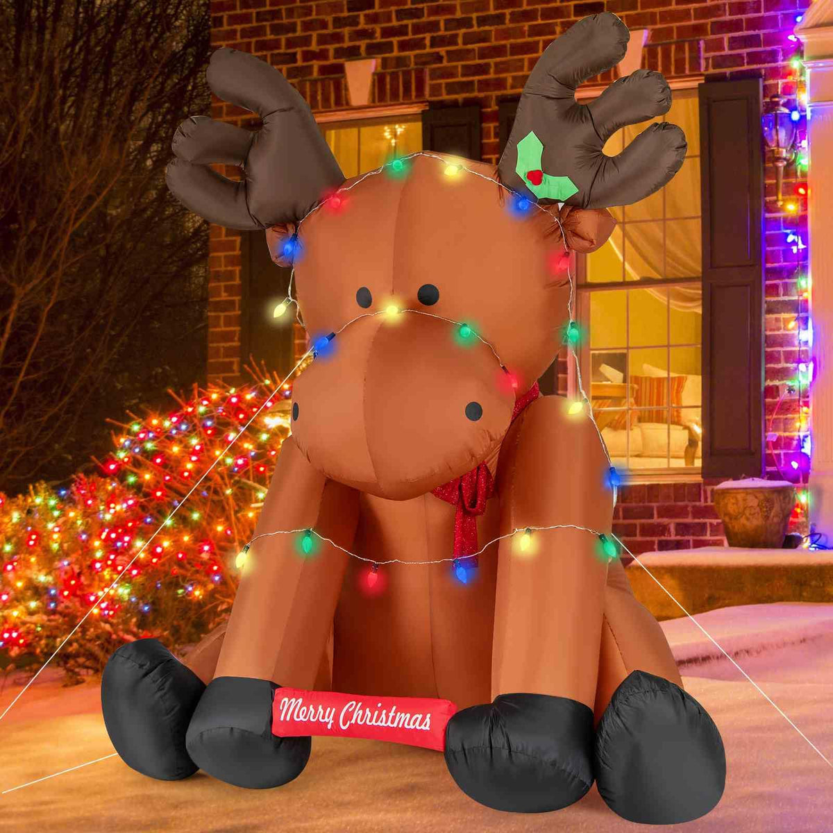 2.6M Tall Christmas Inflatable Reindeer Outdoor Decoration