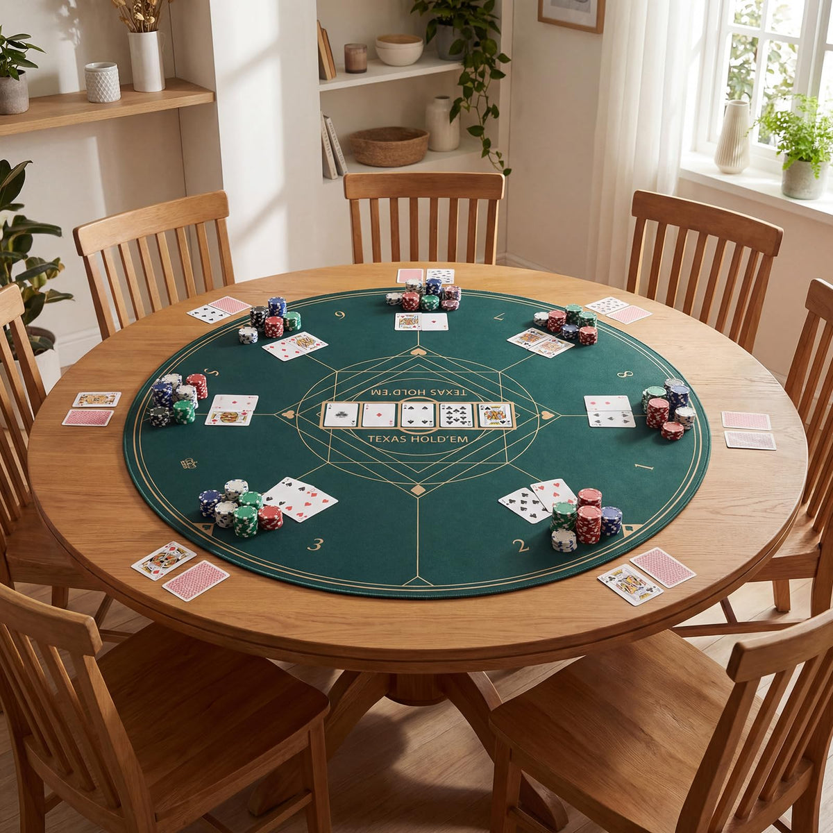 Round Poker Mat for Texas Hold'em 100 cm/120 cm/140 cm