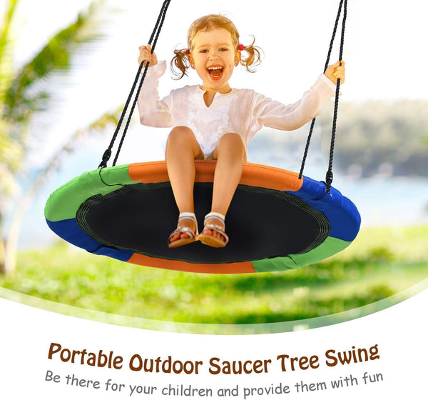 100 cm Flying Saucer Tree Swing for Kids, Play Swing