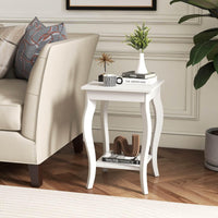 Square Corner Table Side Table w/ Storage Displat Shelf Nightstand Living Room