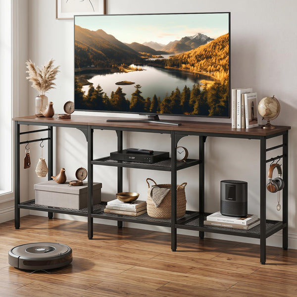 TV Stand Entertainment Center with 4 Open Storage Shelves