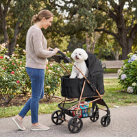 3-in-1 Pet Stroller for Dogs with Detachable Carrier and Cup Holder