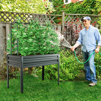 3-in-1 Raised Garden Bed with Greenhouse Cover and Trellis for Flower Herb Vegetable
