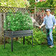 3-in-1 Raised Garden Bed with Greenhouse Cover and Trellis for Flower Herb Vegetable