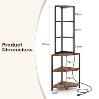Giantex 6-Tier Corner Shelf with Charging Station