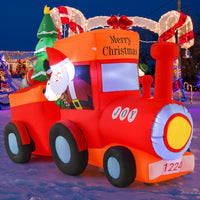 2.6M Christmas Inflatable Light Up Santa Train for Garden & Lawn
