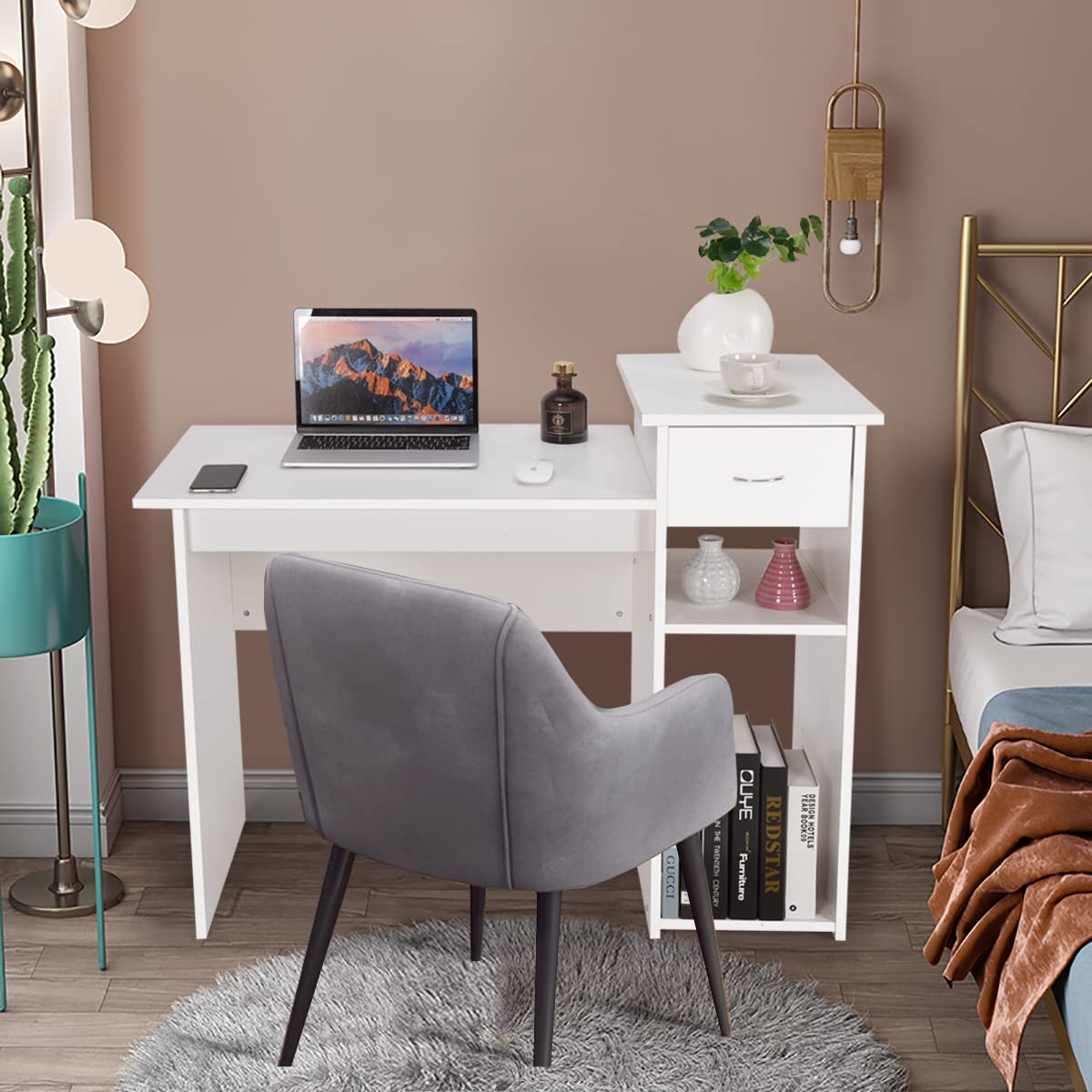 Giantex Home Office Computer Desk, Modern Study Writing Desk