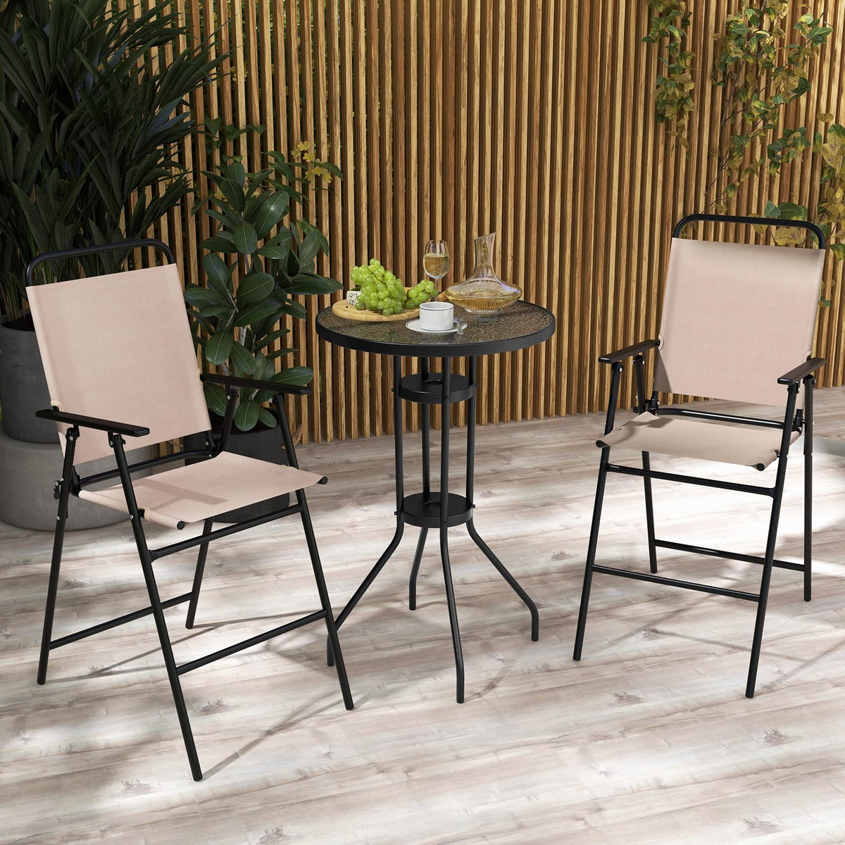 3 PCS Outdoor Bistro Set for Patio/Poolside/Yard