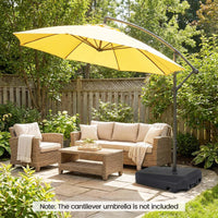 Cantilever Umbrella Base w/Wheels&Cross Base, 75 KG Water&Sand Fillable Umbrella Stand