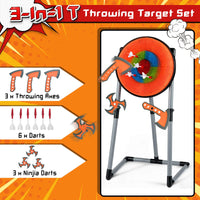 3 in 1 Throwing Target Set Kids Throwing Game with 3 Throwing axes