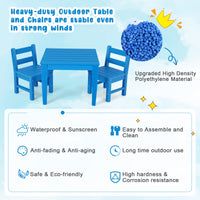 3-Piece All-Weather Kids Table & Chairs Set for Home & Backyard