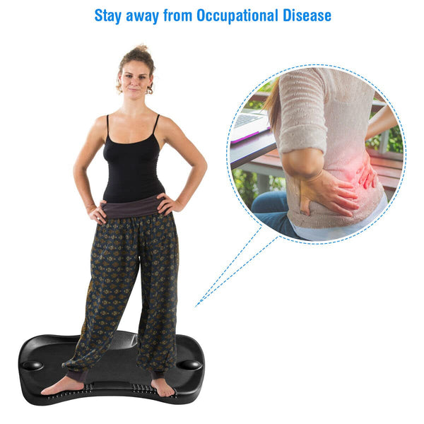 Giantex Anti-Fatigue Standing Desk Mat, Ergonomic Comfort Floor Foot Mat, Non-Slip Standing Mat w/Massage Function, Black