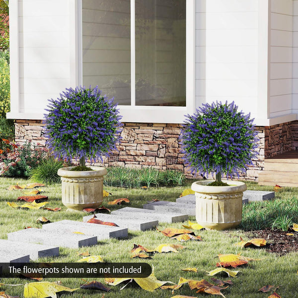 2PCS Artificial Lavender Topiary Ball Trees
