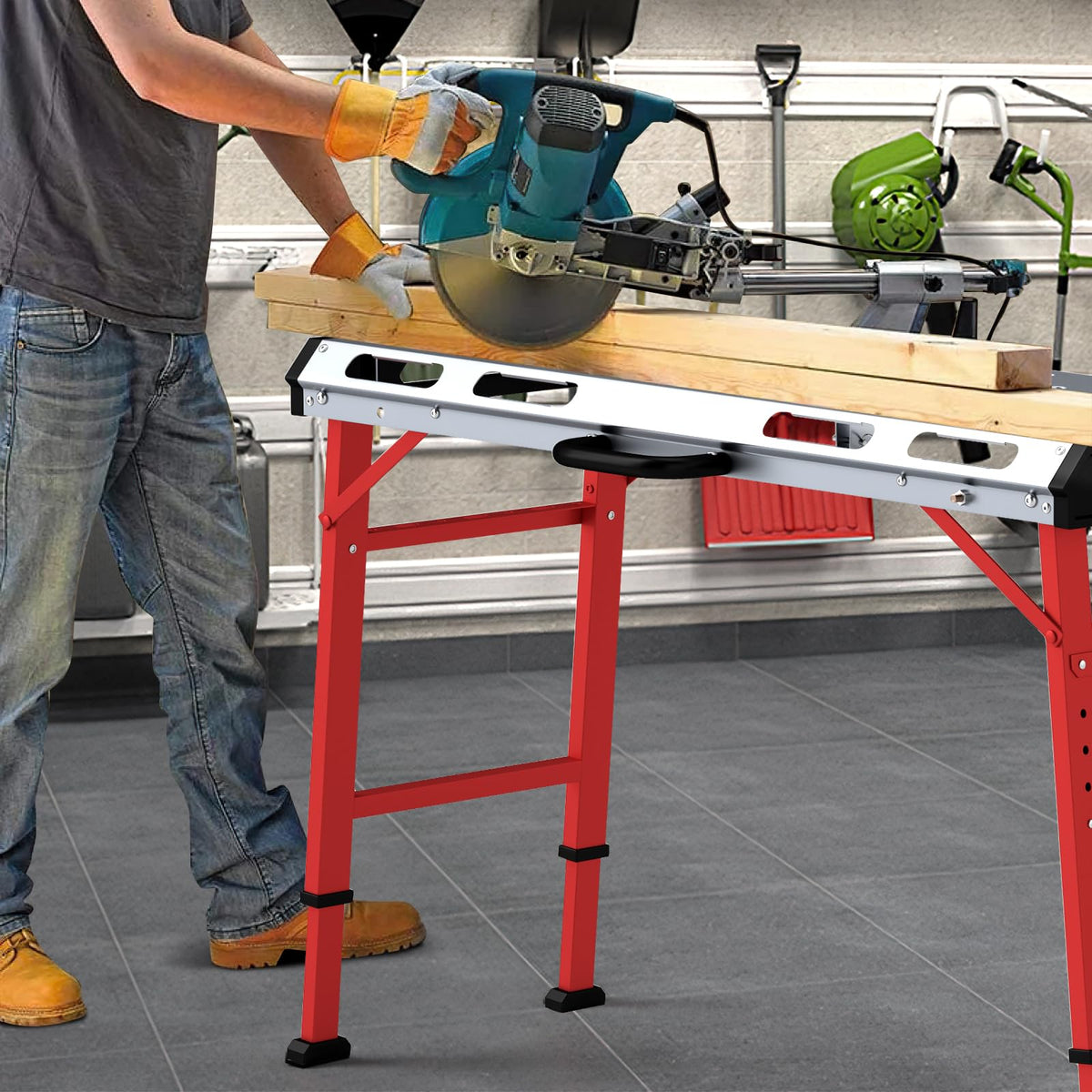 107cm x 53cm 450kg Capacity Heavy-Duty Welding Workbench with Adjustable Height