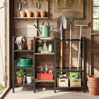 3-Tier Garden Tool Organizer w/Wooden Shelves