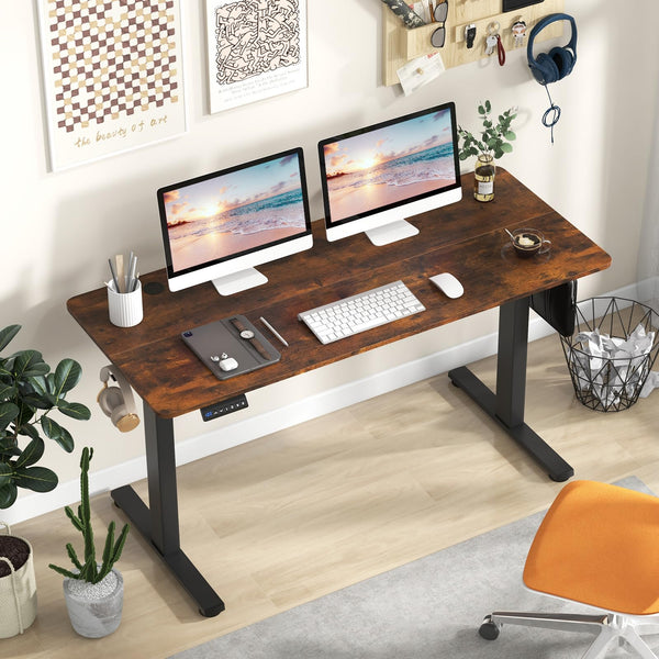 Giantex Electric Standing Desk, 140 x 60 cm Sit Stand Home Office Desk with 3 Memory Height Settings