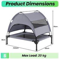 Elevated Dog Bed with Canopy and Removable Shade Tent for Small Dogs