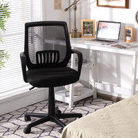 Giantex Mesh Office Chair, Ergonomic Mid-Back Computer Chair w/Large Size Seat, Black