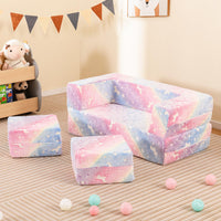 2 Seater Kids Play Couch Glow in the Dark Modular Sofa Play Set