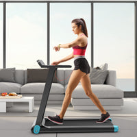 Folding Treadmill, Max 12.0 km/h, 2.25HP Electric Walking Pad, Compact Running Jogging Machine w/ 12 Preset Programs