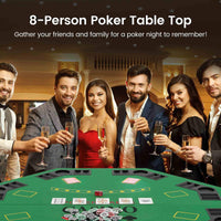 1.2M Poker Table Top - 8 Player Foldable Texas Holdem Poker Table Topper w/Carrying Bag