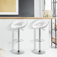 Giantex Bar Stool Set of 2, Height Adjustable & 360° Home Bar Stool w/ Non-Slip Base & Steel Footrest