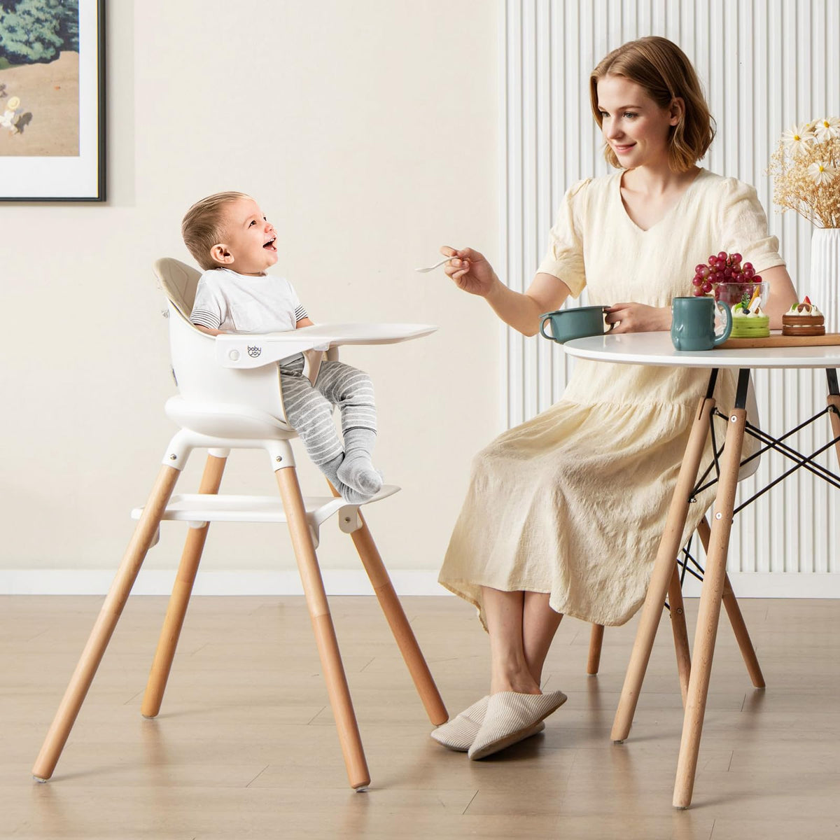 6-in-1 Convertible Wooden Baby High Chair