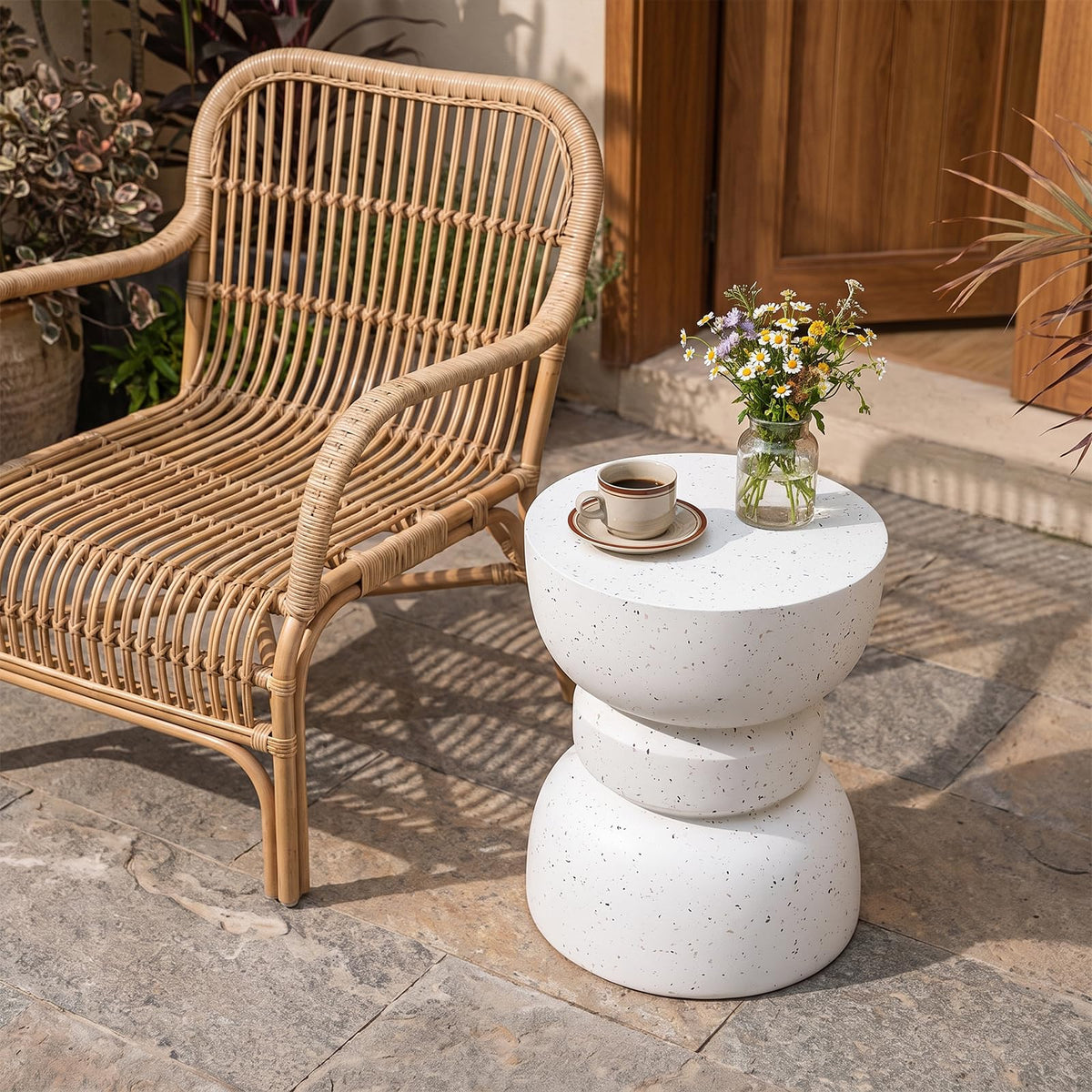 35.5 cm Round Side Table White