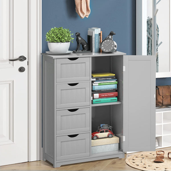 Giantex Bathroom Storage Cabinet with 4 Drawers & 1 Door