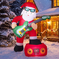235cm Christmas Inflatable Decoration Santa Claus Plays Guitar with Lights and Music Player