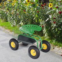Giantex Rolling Garden Work Seat, 360 Swivel Gardening Workseat with Wheels