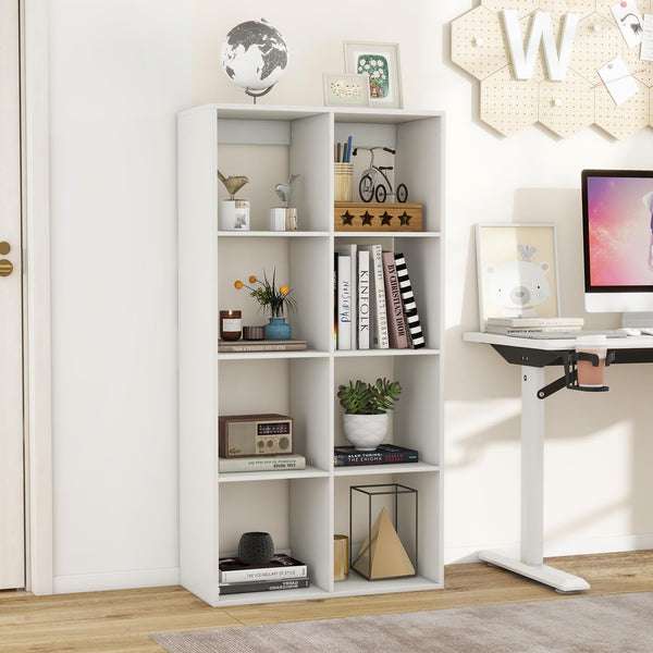 8-Cube Bookshelf, Modern Cubby Bookcase