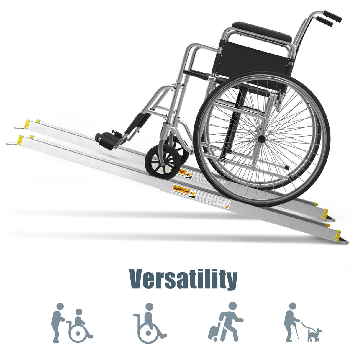 Telscopic Ramp Telescopic Wheelchair Ramp 122/183/213.5CM – Giantex.au