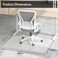 180 x 160 cm Office Chair Mat with Transparent PVC for Hardwood Floor