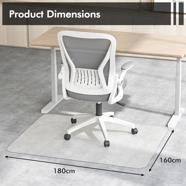 180 x 160 cm Office Chair Mat with Transparent PVC for Hardwood Floor