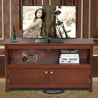 Giantex Wooden TV Stand for TVs, X Shape Console Storage Cabinet, Home Living Room Furniture, Farmhouse TV Storage Console