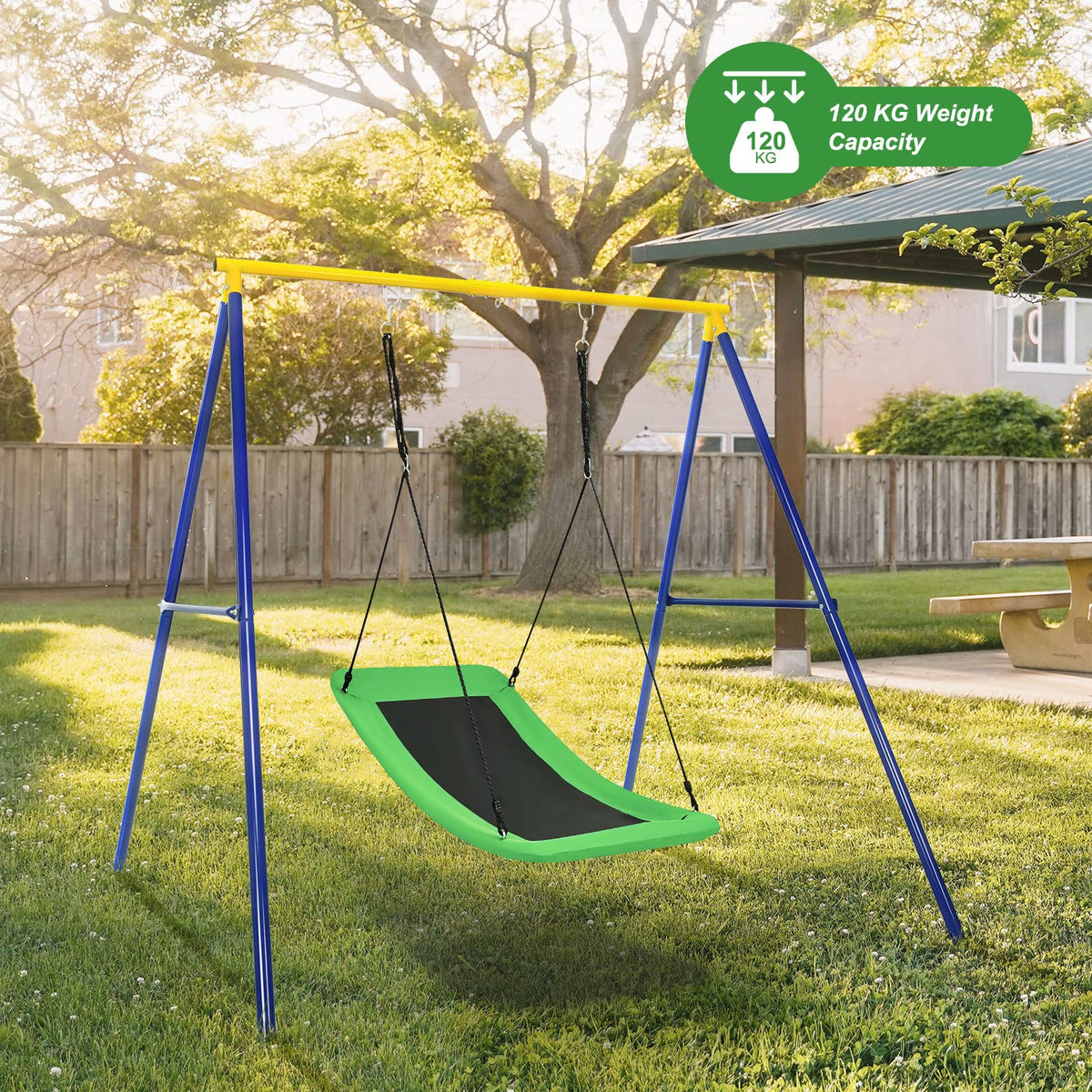 Giant 152 x 80 cm Platform Saucer Tree Swing Set for Kids and Adult